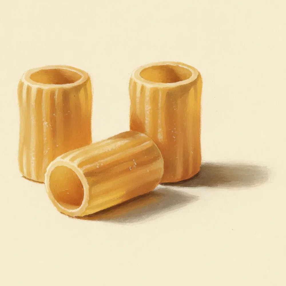 Gouache illustration of Cannolicchi