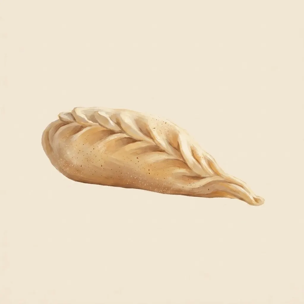 Gouache illustration of Culurgiones