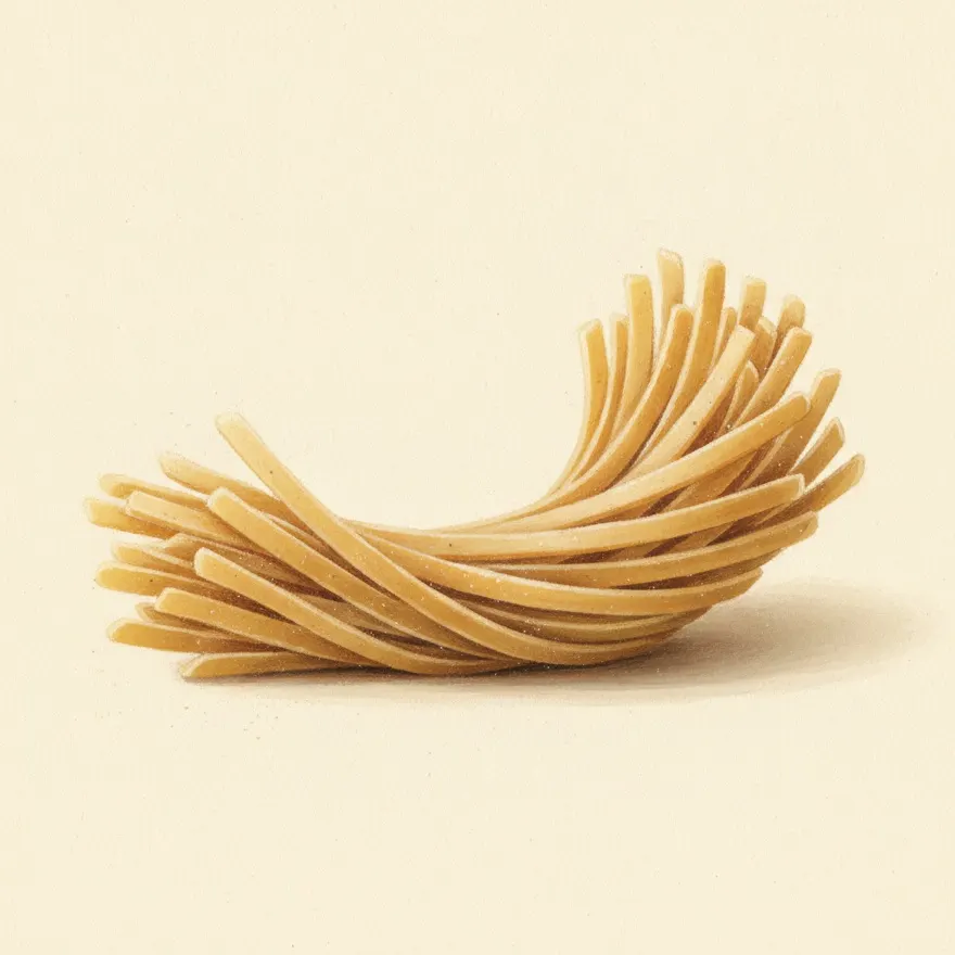 Gouache illustration of Linguine
