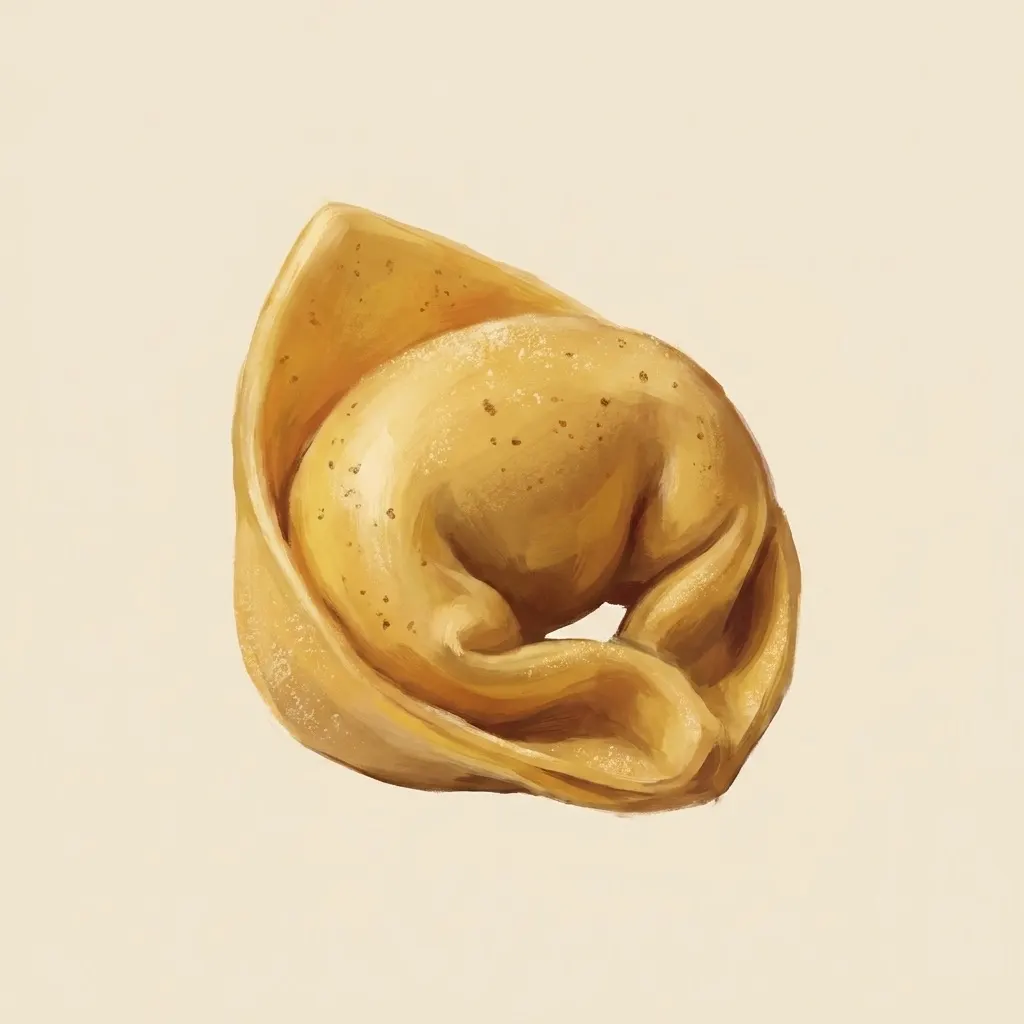 Gouache illustration of Tortellini